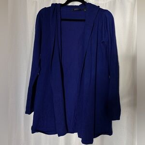 Cyrus Royal Blue Hooded Open Cardigan Office Jacket Size M
